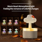 Rainbow After Rain Humidifier Snuggling 500ML Cloud Humidifier Air Home Fogger Mist Ultrasonic Air Humidifier Mushroom Rain Cloud Humidifier With Led Light